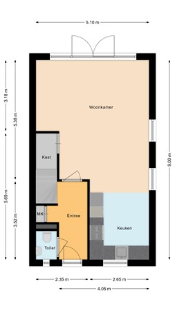 Floorplan - Wilhelminalaan 4D, 5462 GS Veghel